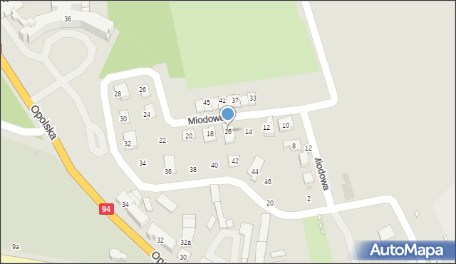 Strzelce Opolskie, Miodowa, 16, mapa Strzelce Opolskie