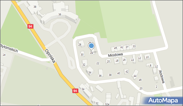 Strzelce Opolskie, Miodowa, 24, mapa Strzelce Opolskie