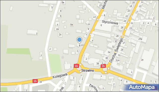 Strzelno, Michelsona, 5, mapa Strzelno