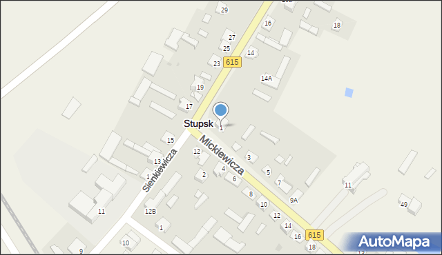 Stupsk, Mickiewicza Adama, 1, mapa Stupsk