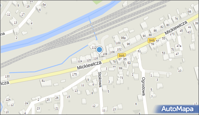 Sucha Beskidzka, Mickiewicza Adama, 114, mapa Sucha Beskidzka