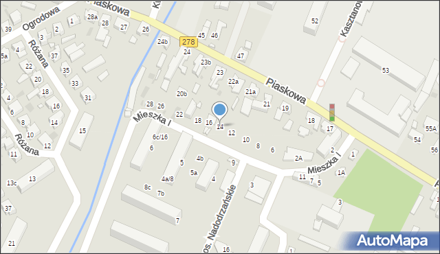 Sulechów, Mieszka I, 14, mapa Sulechów