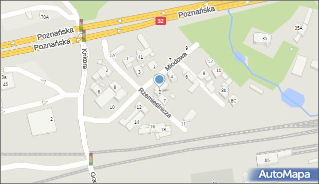 Swarzędz, Miodowa, 2, mapa Swarzędz