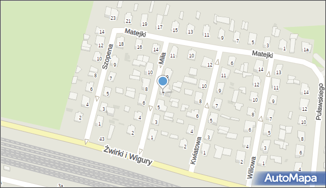 Świdnik, Miła, 7, mapa Świdnika