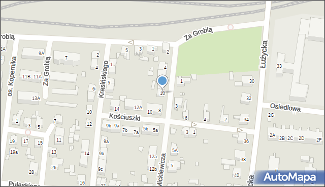 Świebodzin, Mickiewicza Adama, 10, mapa Świebodzin