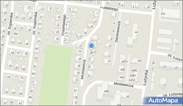 Świebodzin, Mickiewicza Adama, 25, mapa Świebodzin