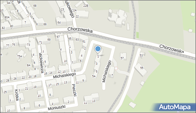 Świętochłowice, Michalskiego Józefa, ks., 1, mapa Świętochłowice