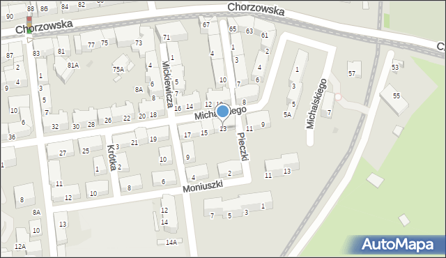 Świętochłowice, Michalskiego Józefa, ks., 13, mapa Świętochłowice