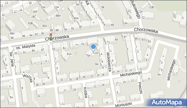 Świętochłowice, Michalskiego Józefa, ks., 20A, mapa Świętochłowice