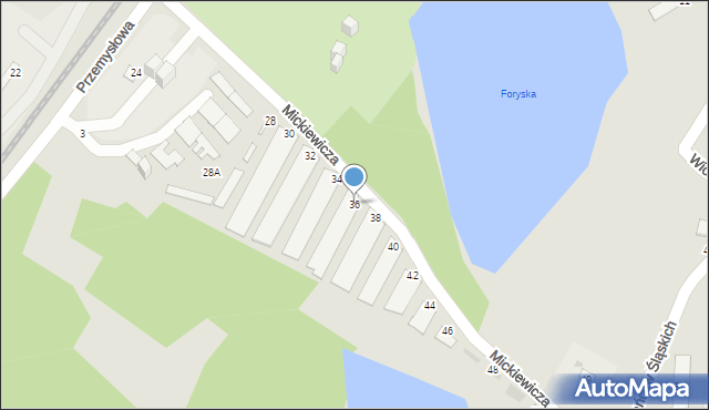 Świętochłowice, Mickiewicza Adama, 36, mapa Świętochłowice