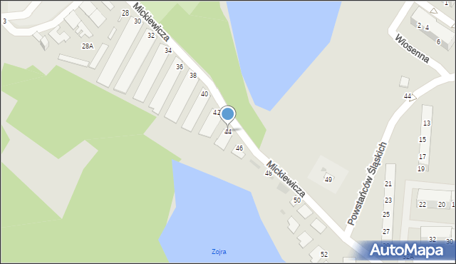 Świętochłowice, Mickiewicza Adama, 44, mapa Świętochłowice