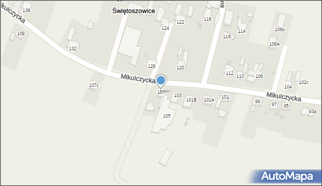 Świętoszowice, Mikulczycka, 107, mapa Świętoszowice