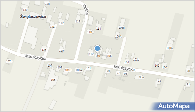 Świętoszowice, Mikulczycka, 110, mapa Świętoszowice