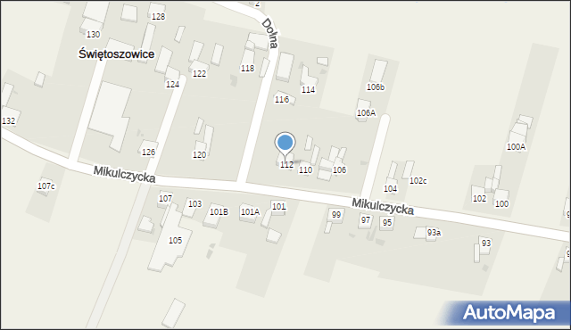 Świętoszowice, Mikulczycka, 112, mapa Świętoszowice