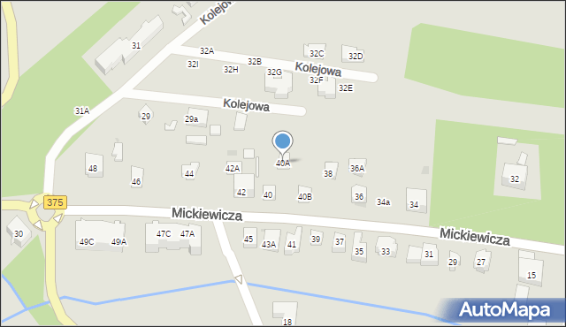 Szczawno-Zdrój, Mickiewicza Adama, 40A, mapa Szczawno-Zdrój