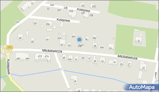 Szczawno-Zdrój, Mickiewicza Adama, 40B, mapa Szczawno-Zdrój