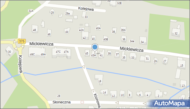 Szczawno-Zdrój, Mickiewicza Adama, 43B, mapa Szczawno-Zdrój