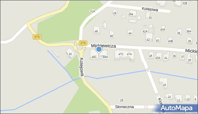 Szczawno-Zdrój, Mickiewicza Adama, 49B, mapa Szczawno-Zdrój