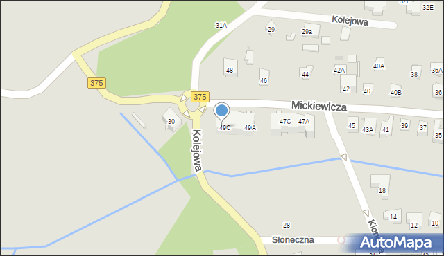 Szczawno-Zdrój, Mickiewicza Adama, 49C, mapa Szczawno-Zdrój