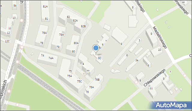 Szczecin, Mierosławskiego Ludwika, gen., 7, mapa Szczecina