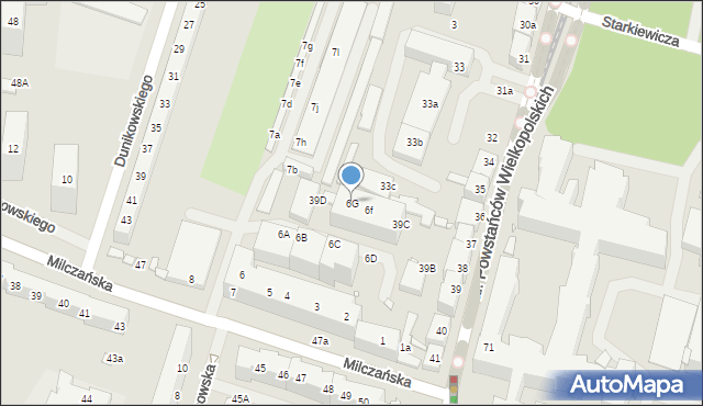 Szczecin, Milczańska, 6G, mapa Szczecina