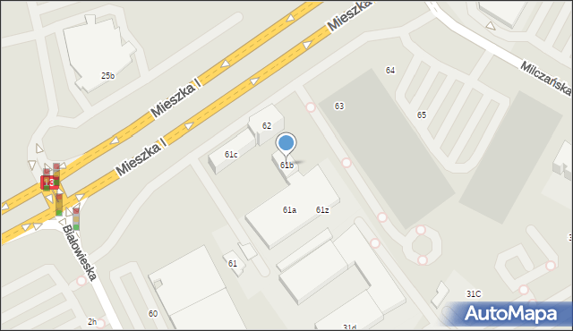 Szczecin, Mieszka I, 61b, mapa Szczecina