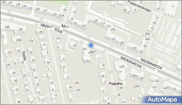 Szczecin, Mickiewicza Adama, 130b, mapa Szczecina