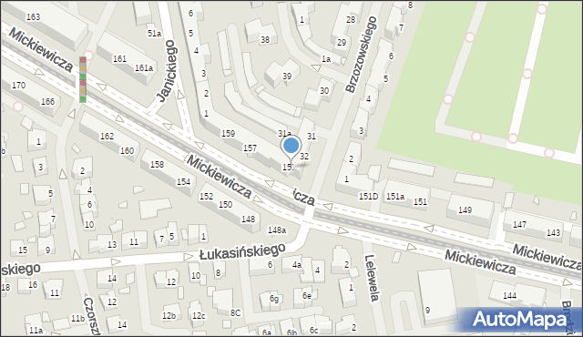 Szczecin, Mickiewicza Adama, 153a, mapa Szczecina