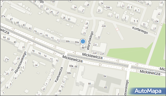 Szczecin, Mickiewicza Adama, 69, mapa Szczecina