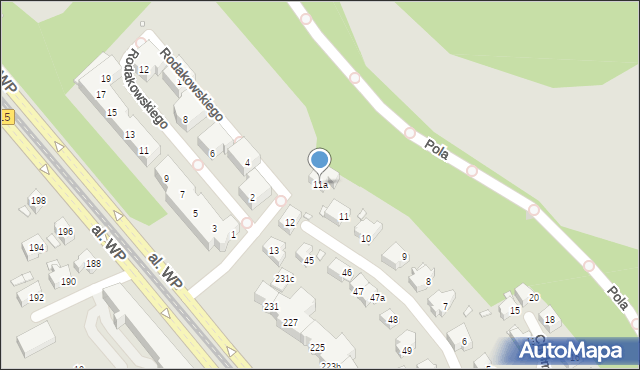 Szczecin, Michałowskiego Piotra, 11a, mapa Szczecina