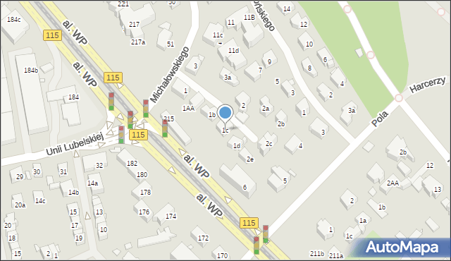 Szczecin, Michałowskiego Piotra, 1c, mapa Szczecina