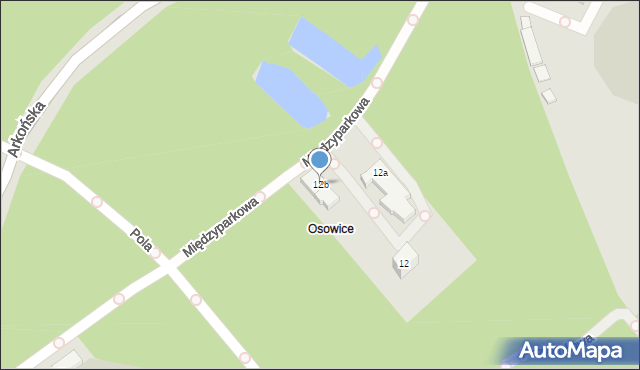 Szczecin, Międzyparkowa, 12b, mapa Szczecina