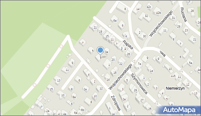 Szczecin, Milewskiego Tadeusza, 3, mapa Szczecina