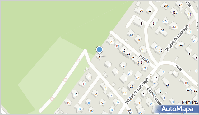 Szczecin, Milewskiego Tadeusza, 7, mapa Szczecina