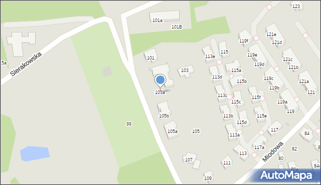 Szczecin, Miodowa, 103a, mapa Szczecina