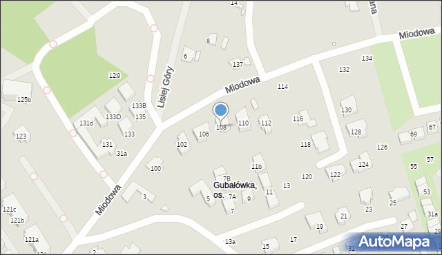 Szczecin, Miodowa, 108, mapa Szczecina