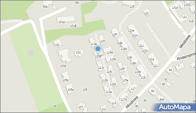 Szczecin, Miodowa, 113d, mapa Szczecina