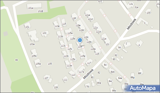 Szczecin, Miodowa, 115f, mapa Szczecina