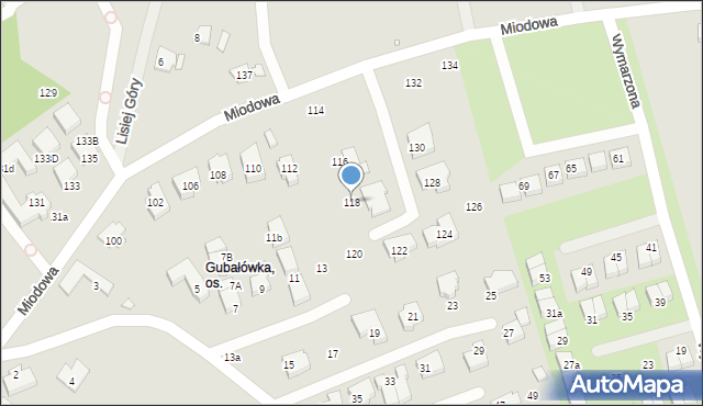 Szczecin, Miodowa, 118, mapa Szczecina