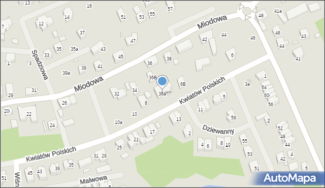 Szczecin, Miodowa, 36a, mapa Szczecina