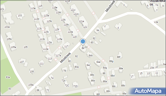 Szczecin, Miodowa, 84, mapa Szczecina