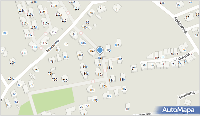 Szczecin, Miodowa, 84g, mapa Szczecina