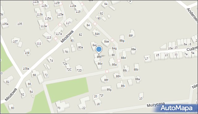 Szczecin, Miodowa, 86b, mapa Szczecina