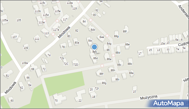 Szczecin, Miodowa, 86c, mapa Szczecina