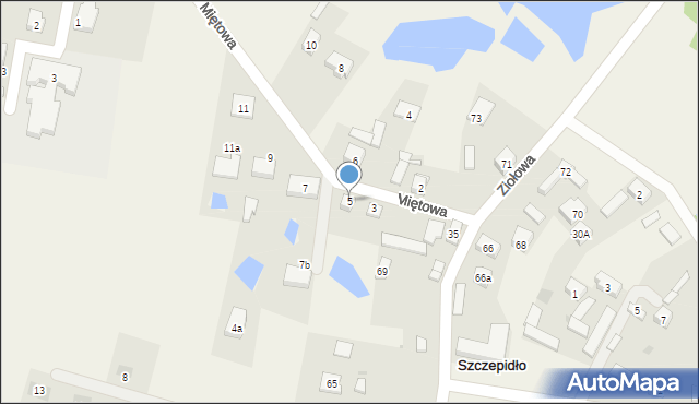 Szczepidło, Miętowa, 5, mapa Szczepidło