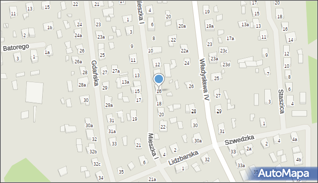 Szczytno, Mieszka I, 16, mapa Szczytno