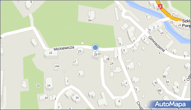 Szklarska Poręba, Mickiewicza Adama, 13, mapa Szklarska Poręba