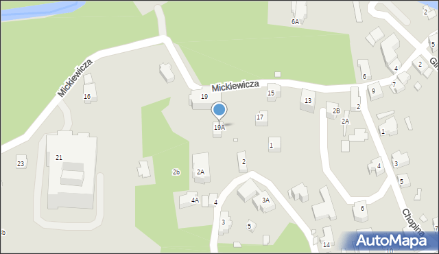 Szklarska Poręba, Mickiewicza Adama, 19A, mapa Szklarska Poręba