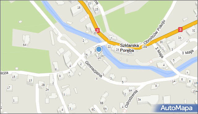 Szklarska Poręba, Mickiewicza Adama, 1A, mapa Szklarska Poręba