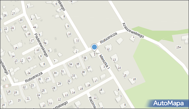 Szprotawa, Mieszka I, 1, mapa Szprotawa